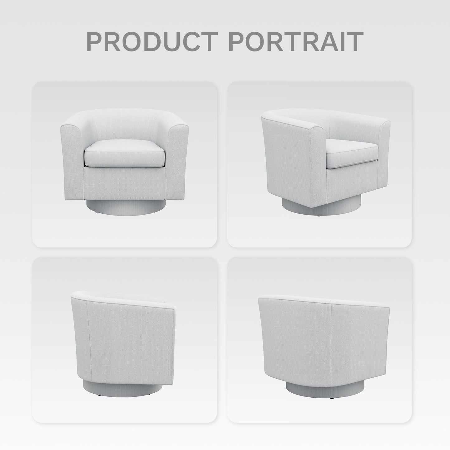 COLAMY Swivel Barrel Accent Chair With Ottoman