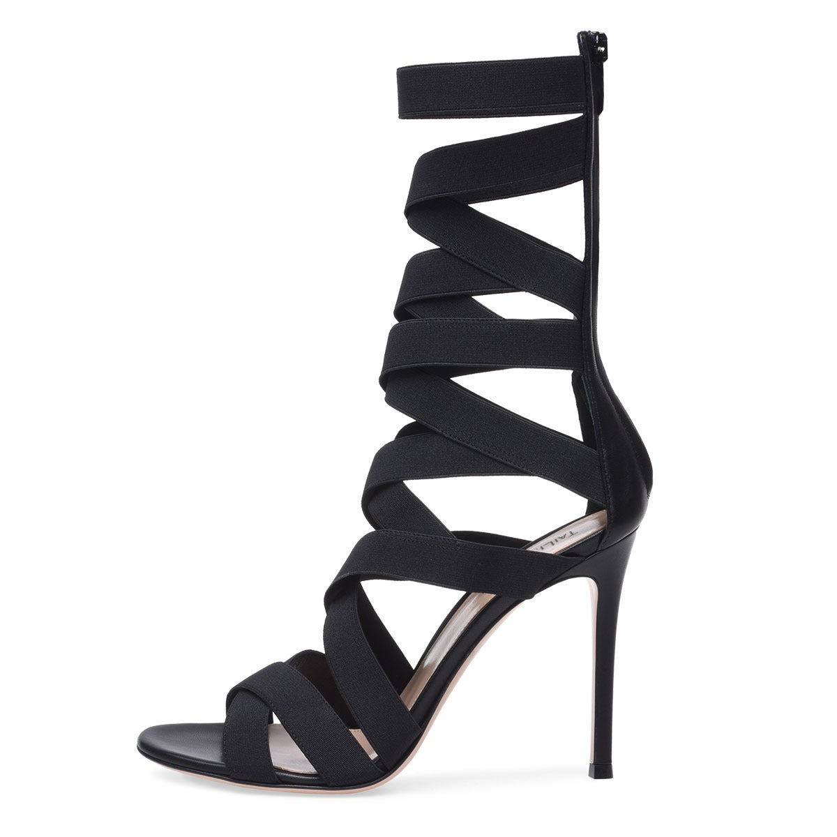 Black Elastic Belt High Heels