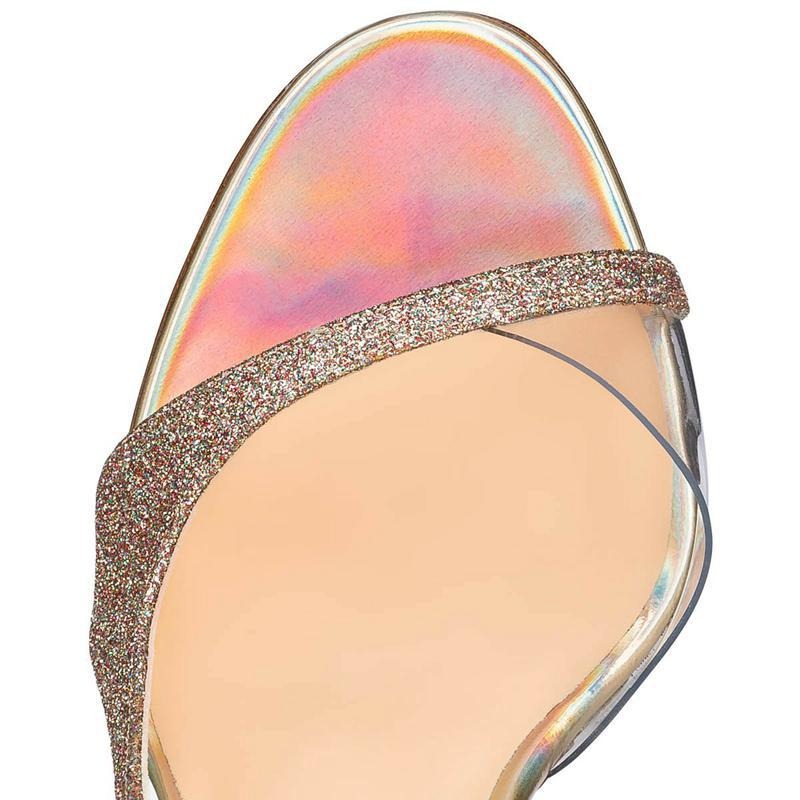 Gold Transparent Thin High Heels