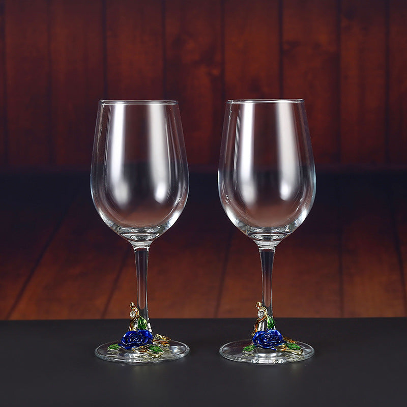 Enamel Crystal Glass Red Wine Glass Goblet Decanter