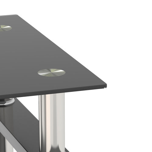 Modern Tempered Glass Tea End Table - Set Of 2