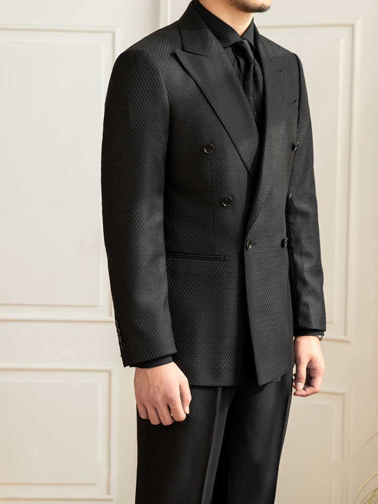 Texture Double Breasted Blazer
