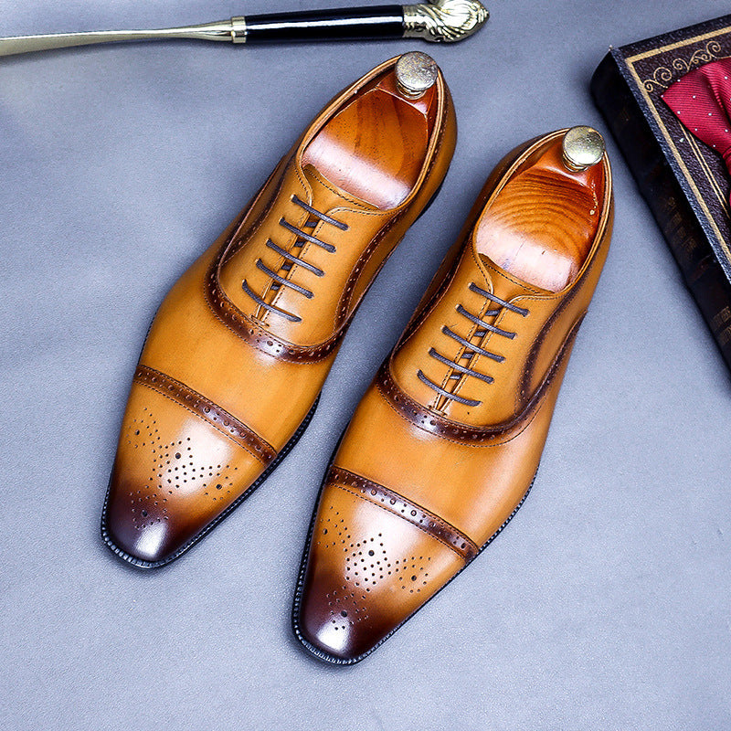 Genuine Leather Pointed Dress Shoes