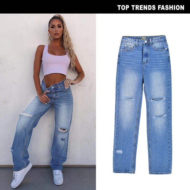 High Waist Straight Loose Daddy Jeans