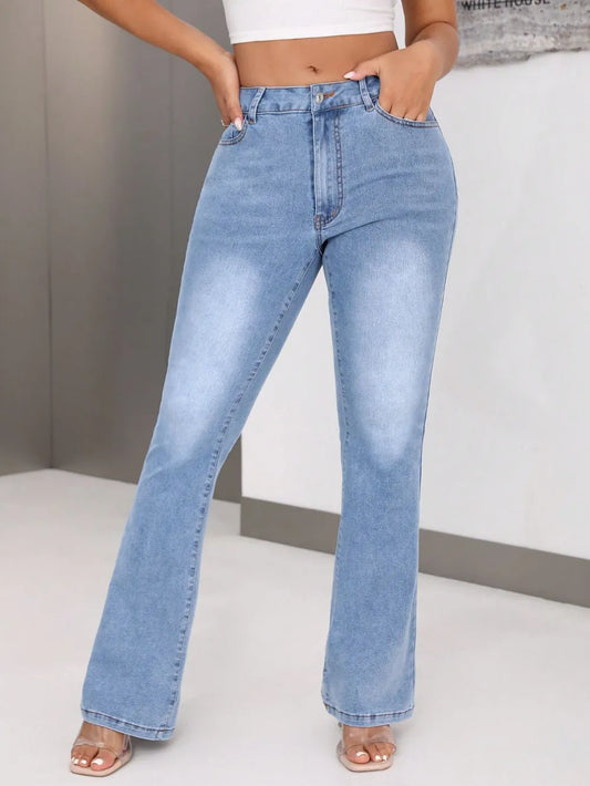 Denim Bootcut Pocketed Jeans