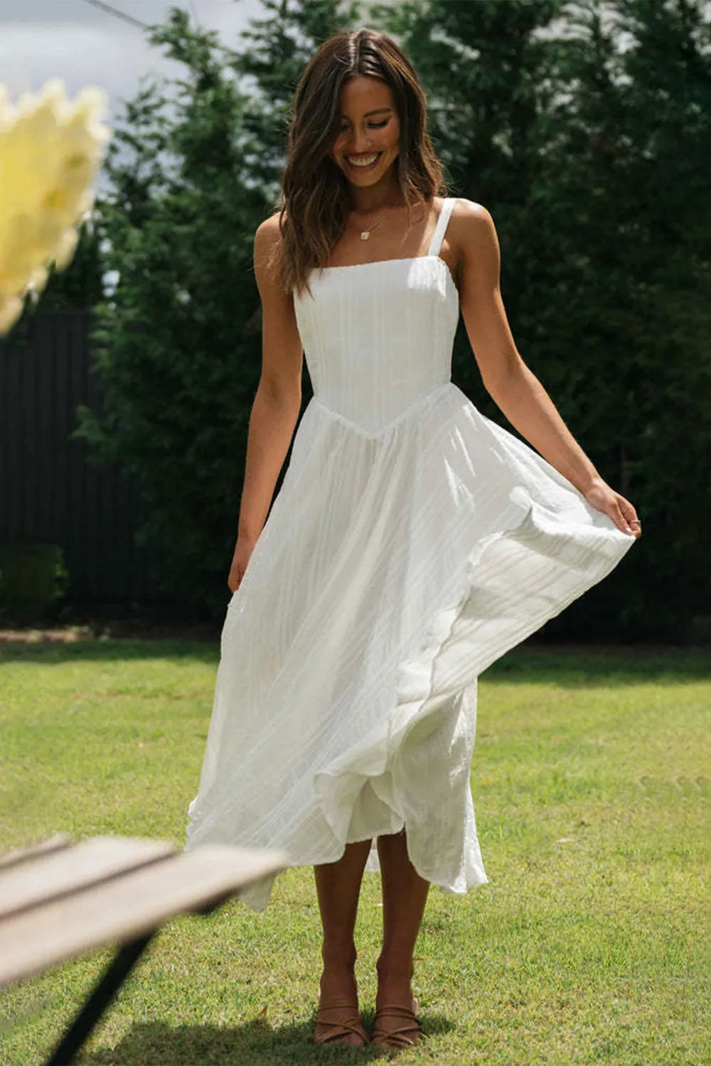 Sleeveless Camisole Irregular Hem Long Dress