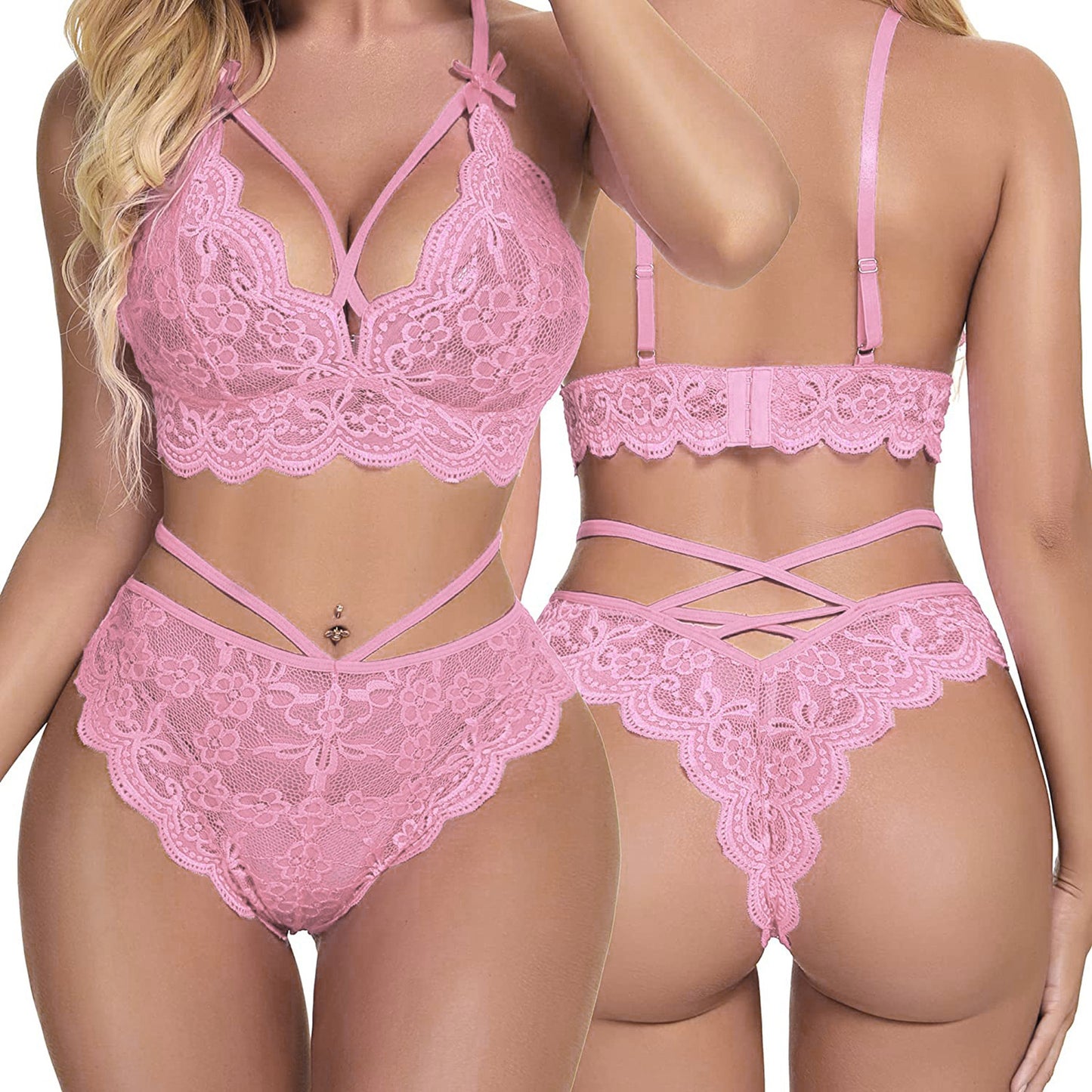 Hollow Out Mesh Lingerie Set