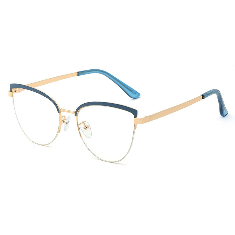 Vintage Cat Eye Anti-blue Light Metal Glasses