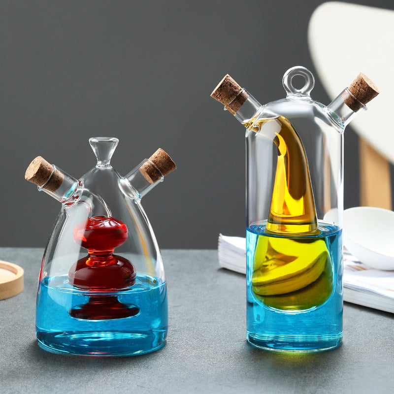 Double-layer 2-in-1 Glass Bottles - Oil, Vinegar, Sauce Bottles