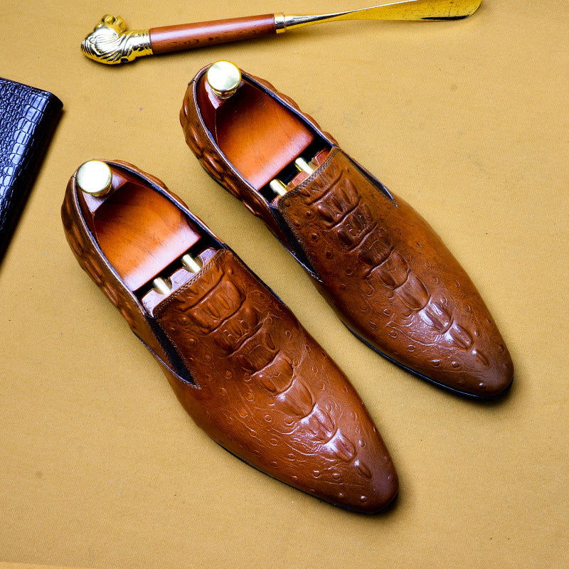 Leather Crocodile Pattern Dress Shoes