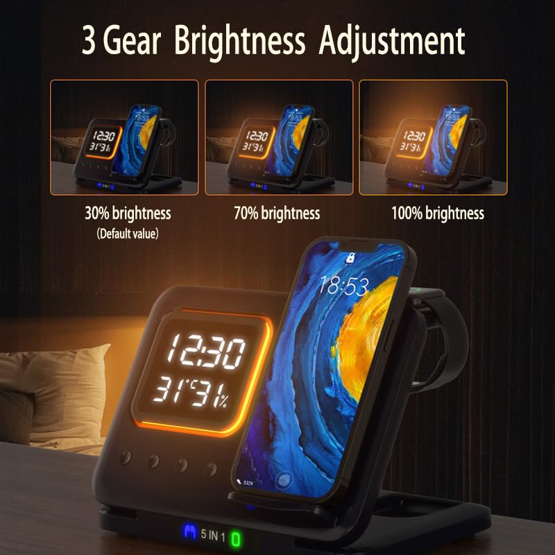 15w Fast Charging 5 in One Tabletop Wireless Charger