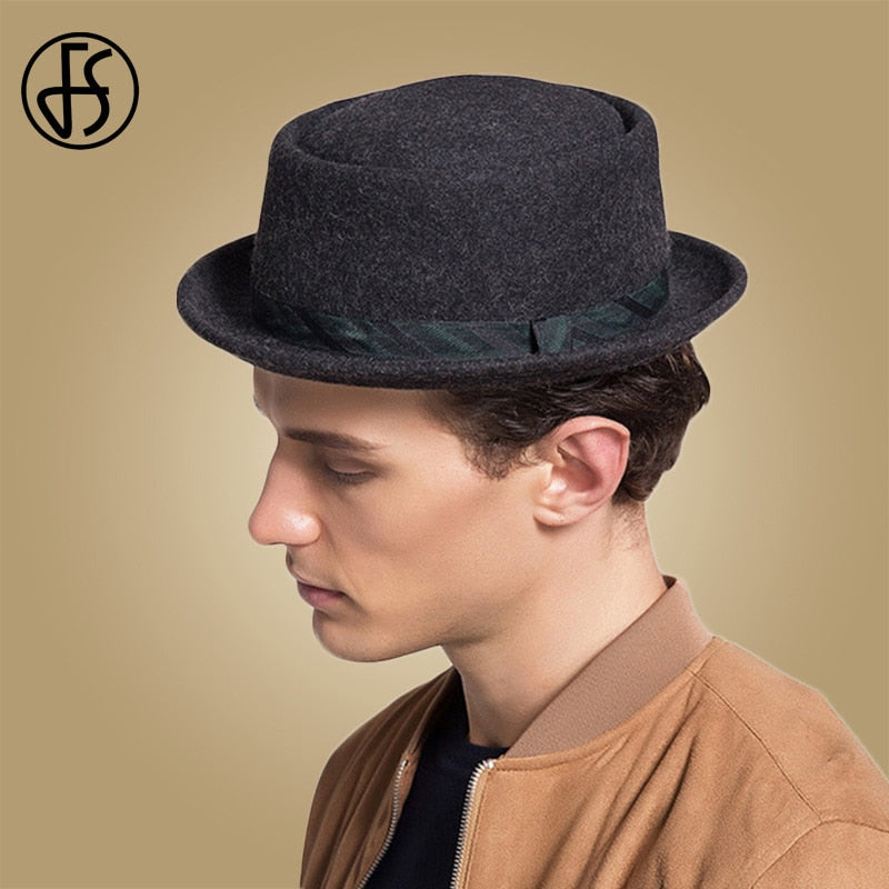 Pork Pie Wool Felt Trilby Fedora