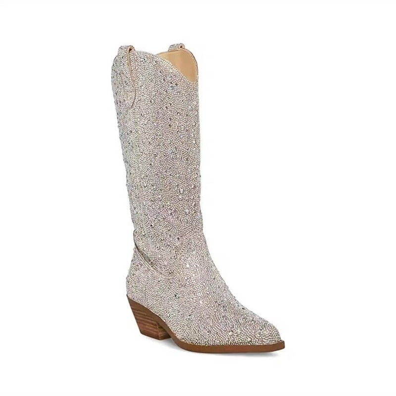 Rhinestone Pointed Toe Cowboy Boots