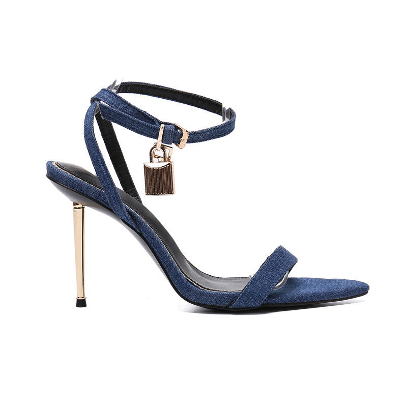 Open Toe Ankle Lock High Heels