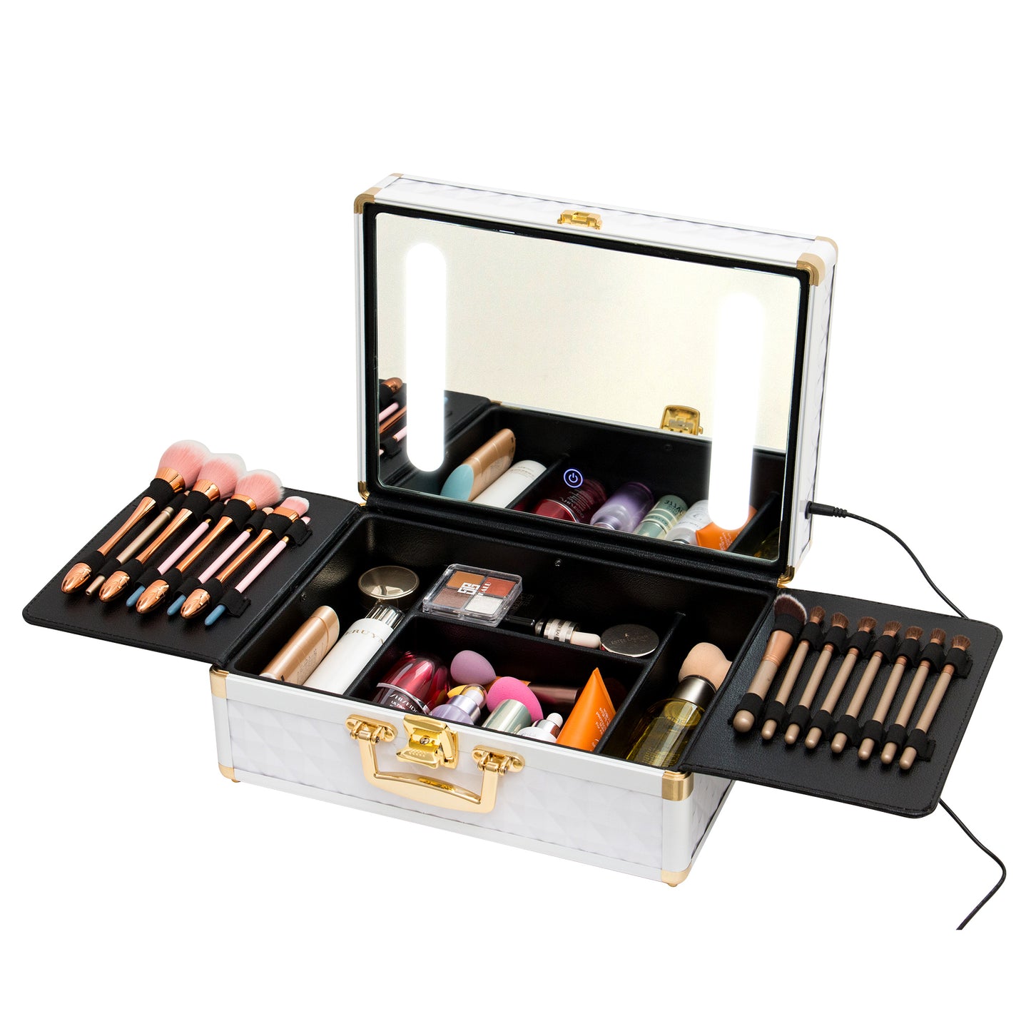 Portable Travel Makeup Case with LED Mirror