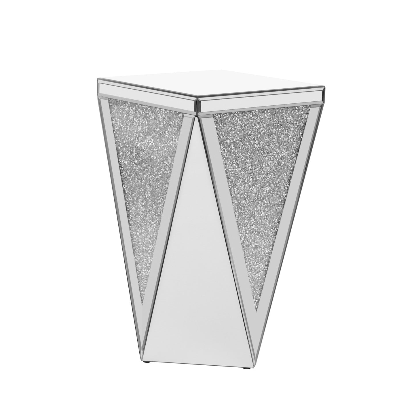 U-Can 13.8'' Silver Square Mirrored End Table