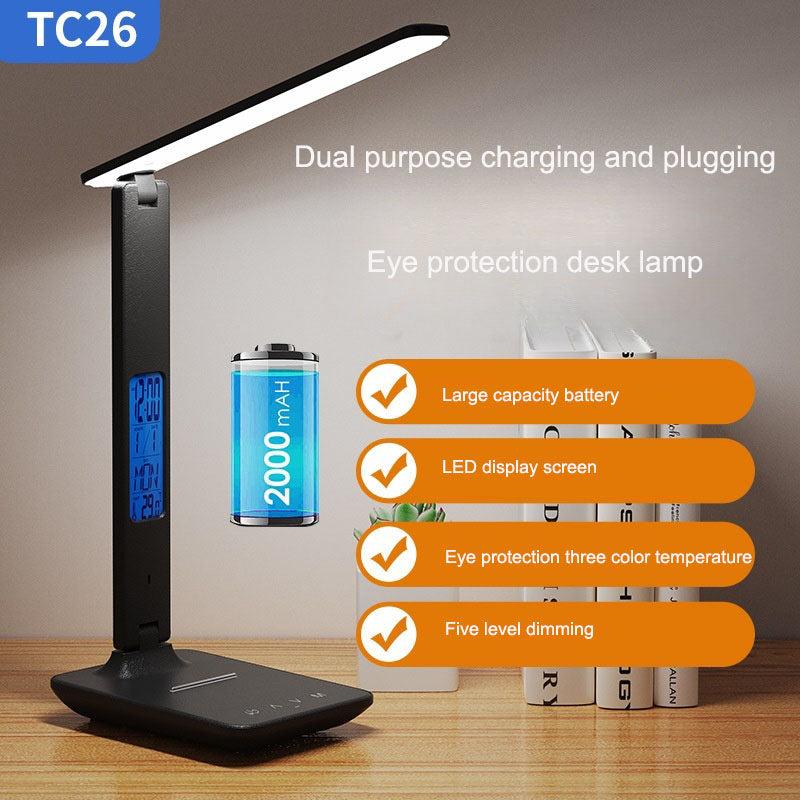 Folding Alarm Clock Desk Lamp
