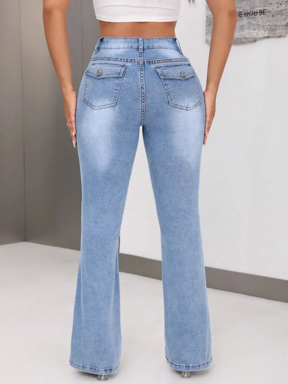 Denim Bootcut Pocketed Jeans