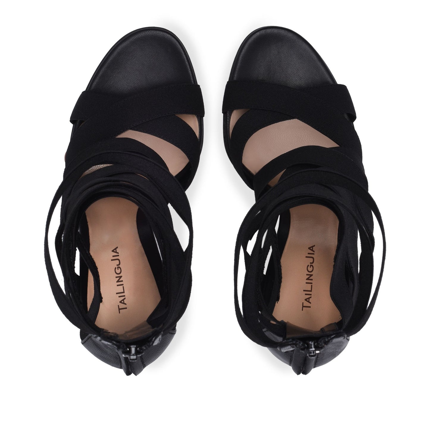 Black Elastic Belt High Heels