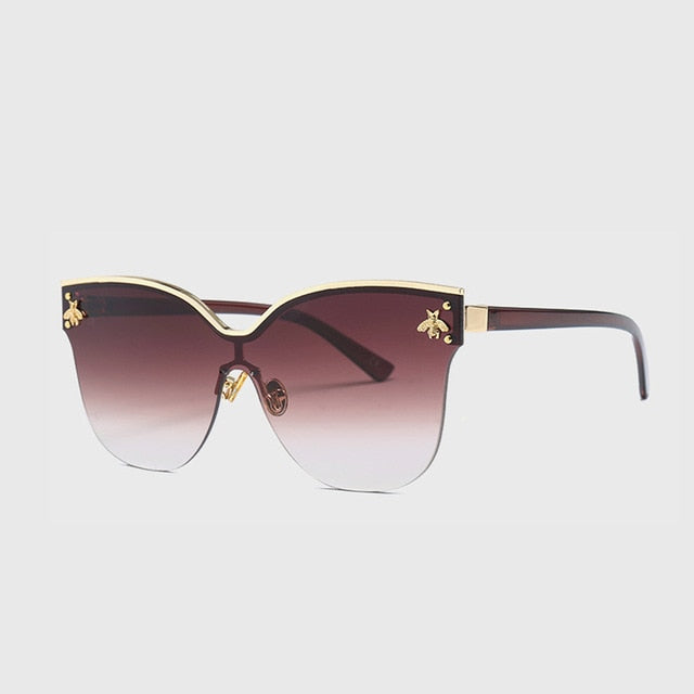 ROYAL GIRL Oversize Rimless Sunglasses UV400