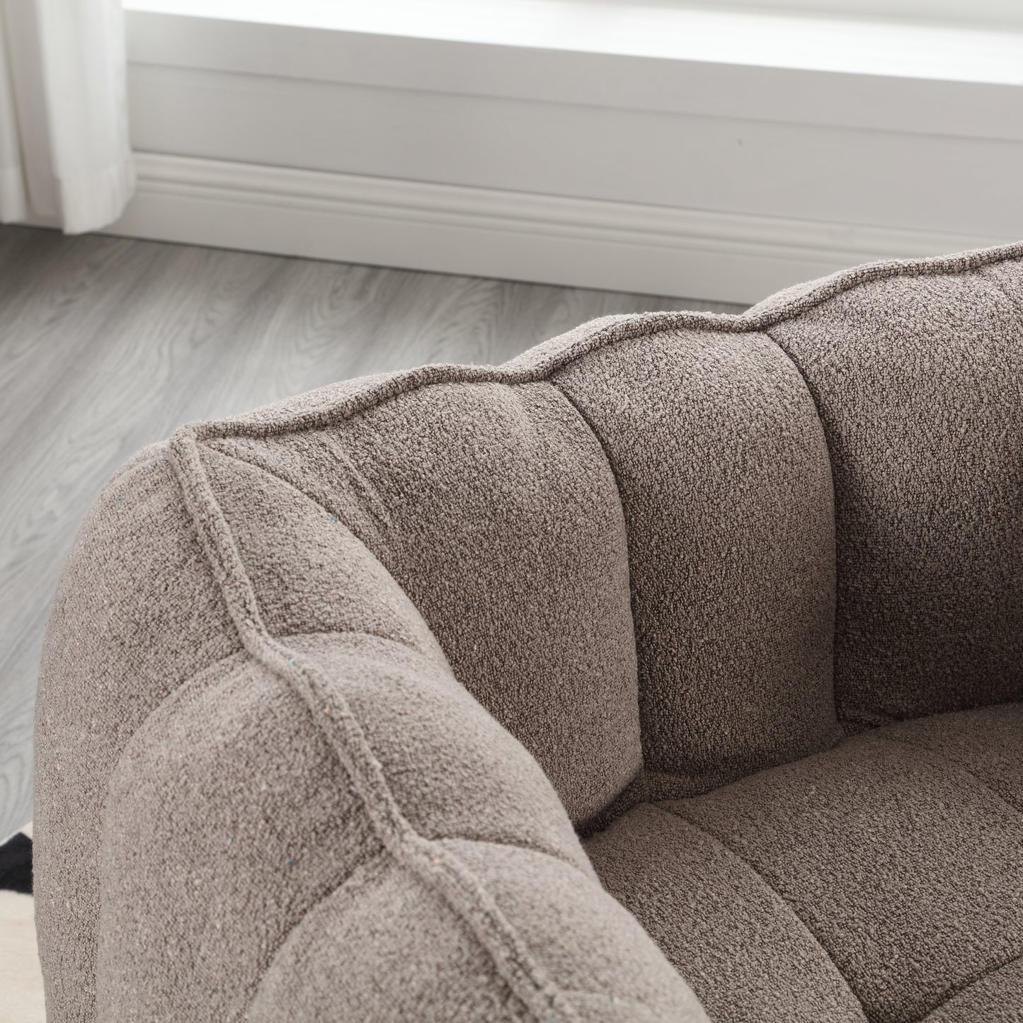 Soft Bean Bag Chair with Footstool - Coffee