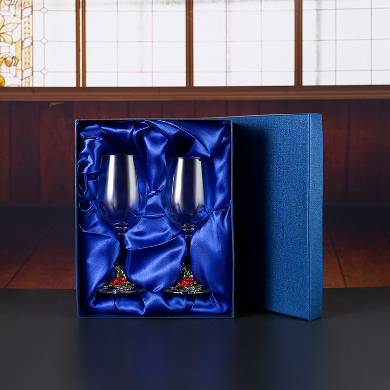 Enamel Crystal Glass Red Wine Glass Goblet Decanter