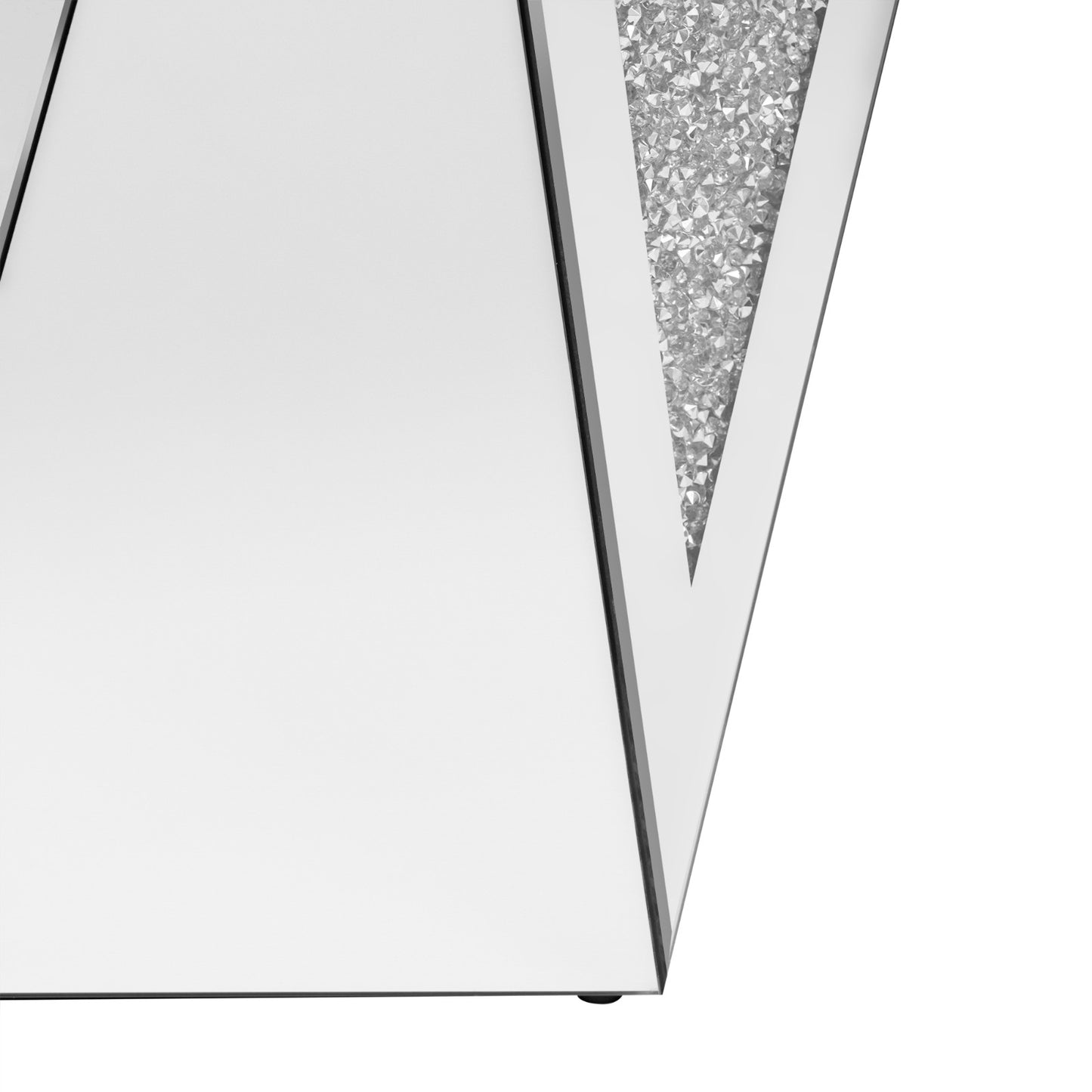 U-Can 13.8'' Silver Square Mirrored End Table