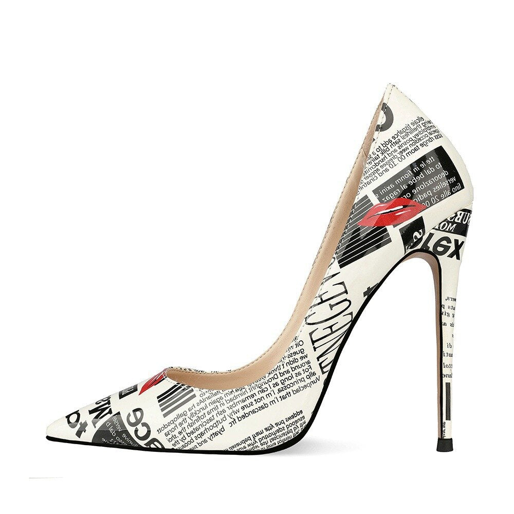 Poster Letter Thin Pointed Toe High Heel