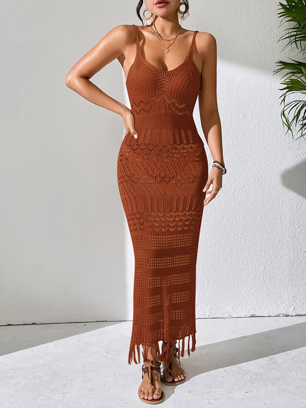 Openwork Scoop Neck Cover-Up