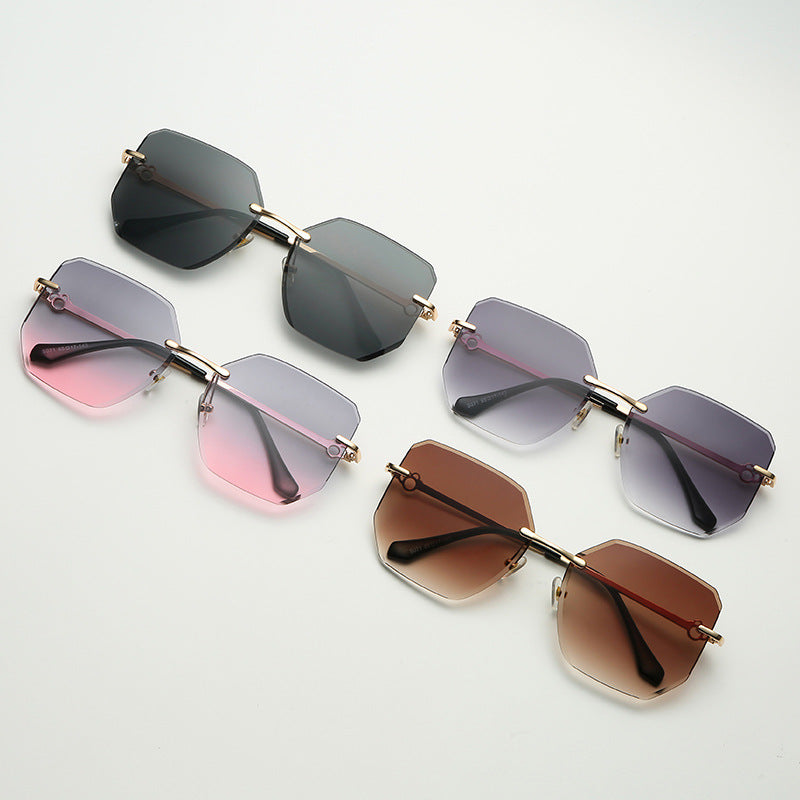 Rimless Cut Edge Sunglasses