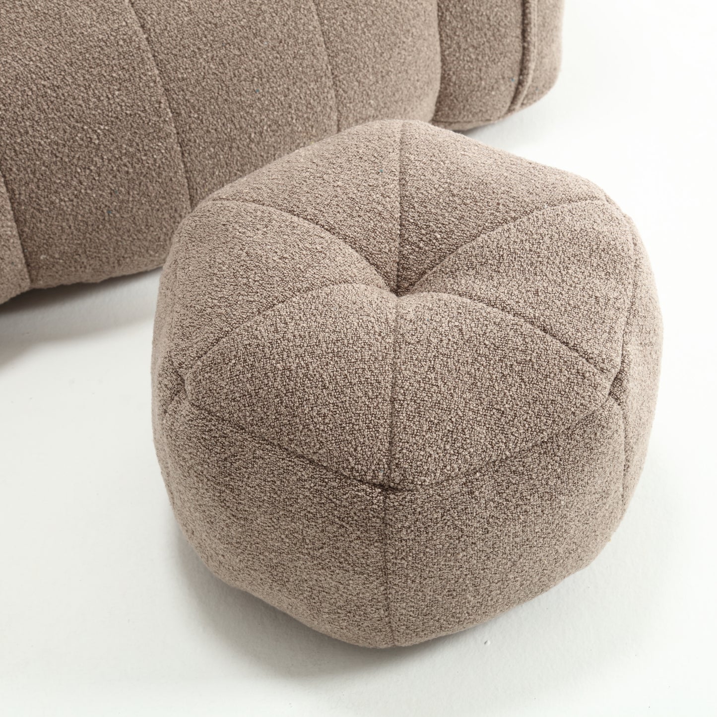 Soft Bean Bag Chair with Footstool - Coffee