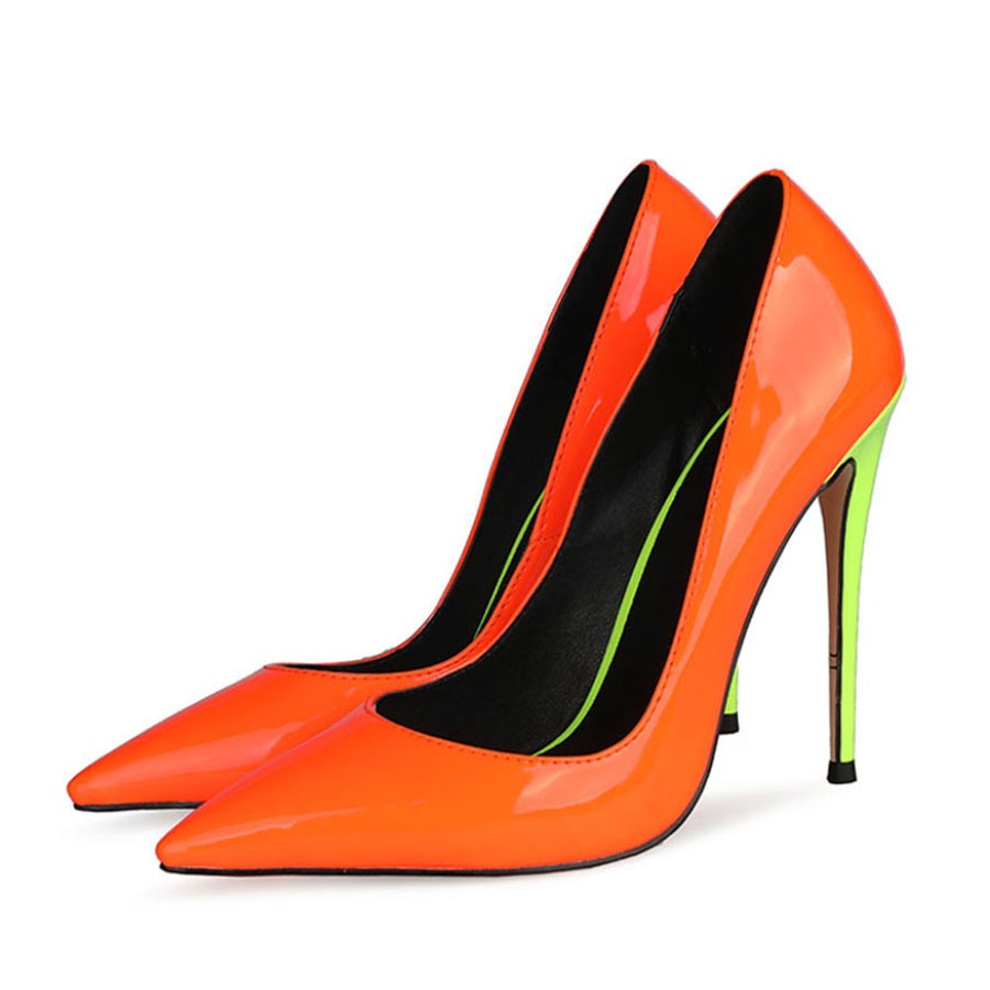 Pointed Patent Leather High Heels