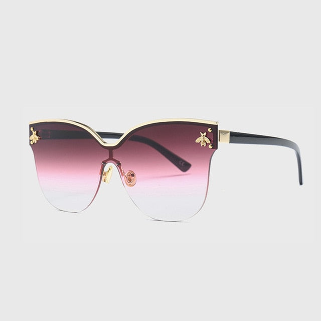 ROYAL GIRL Oversize Rimless Sunglasses UV400