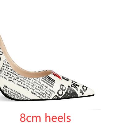 Poster Letter Thin Pointed Toe High Heel
