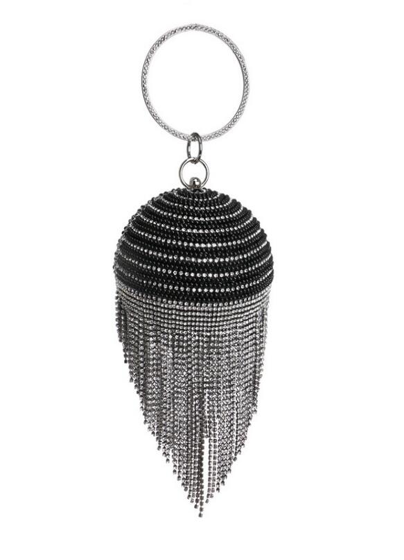 Diamond Tassel Pearl Beaded Clutch