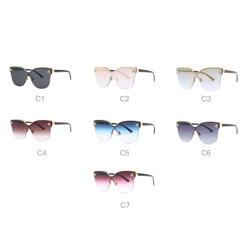 ROYAL GIRL Oversize Rimless Sunglasses UV400