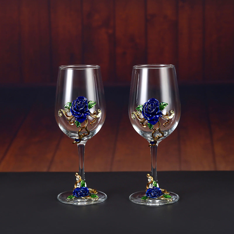 Enamel Crystal Glass Red Wine Glass Goblet Decanter