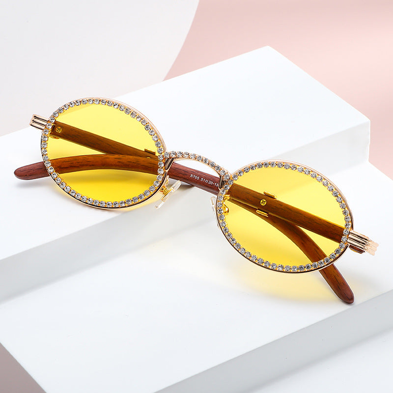 Diamond Round Frame Sunglasses