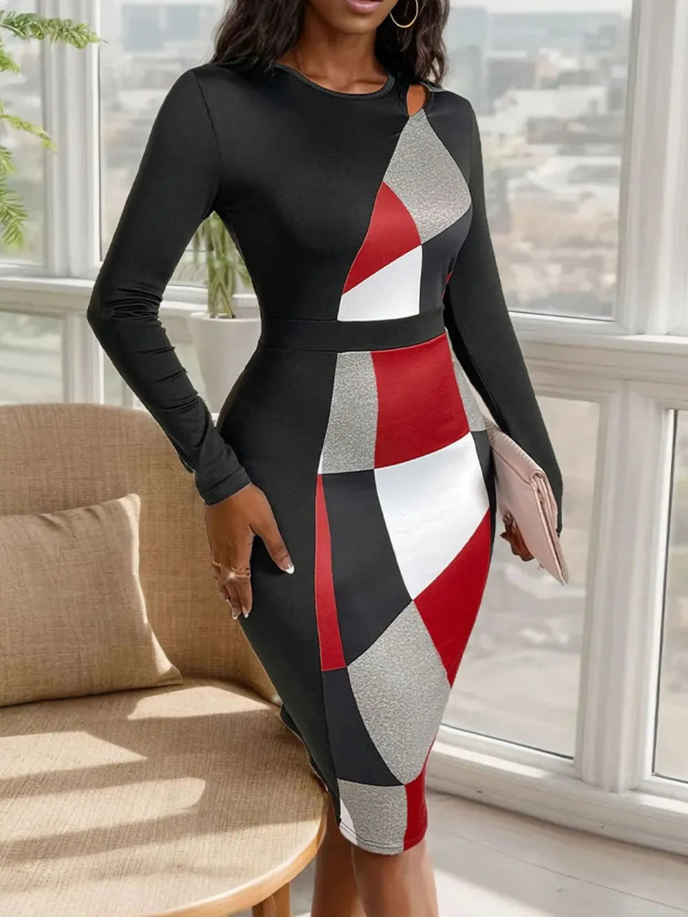Slimming High Waisted Long Skirt Dress
