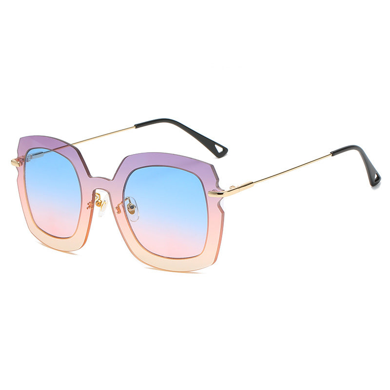 Large Frame Square Gradient Sunglasses