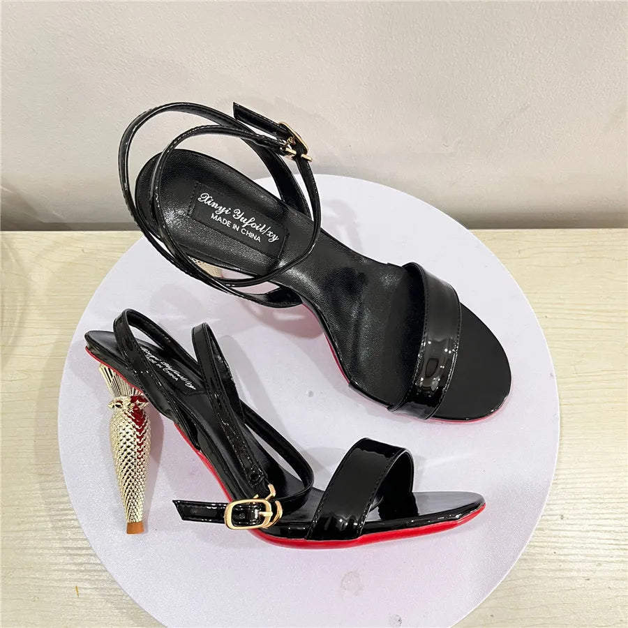 Gold Spike Lipstick High Heels
