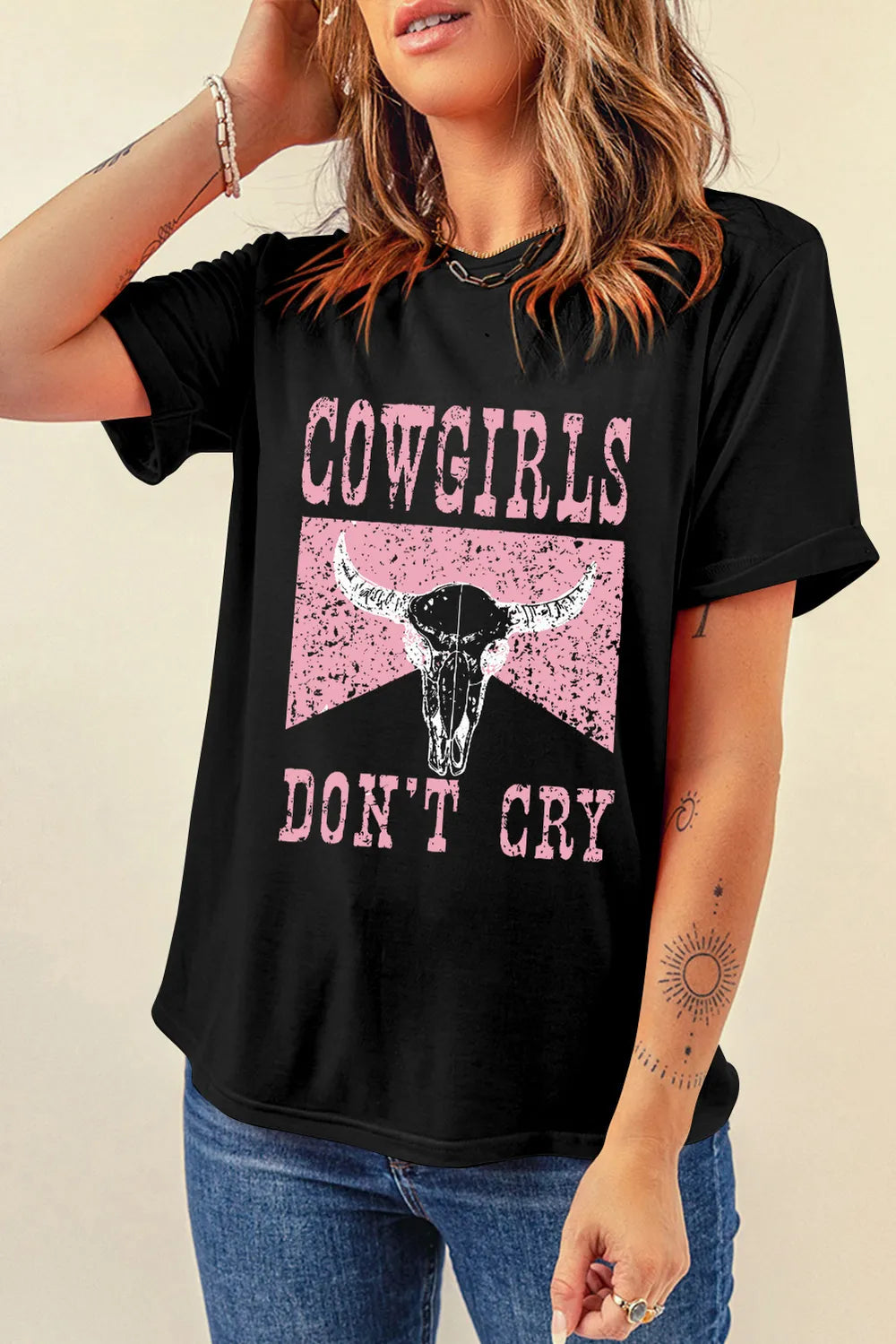 Cowgirls Round Neck Short Sleeve Tee