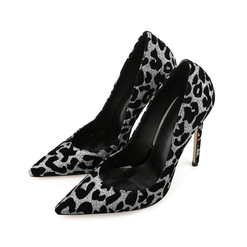 Leopard Print Pointed Toe High Heels