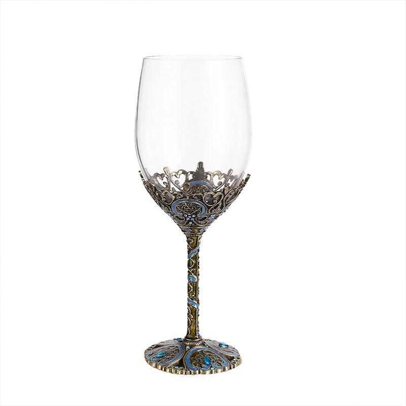 Red Wine Crystal Glass High Footed Cup Decanter Set
