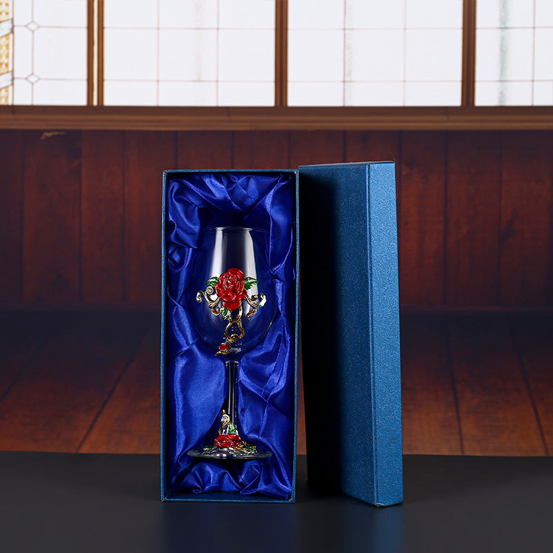 Enamel Crystal Glass Red Wine Glass Goblet Decanter