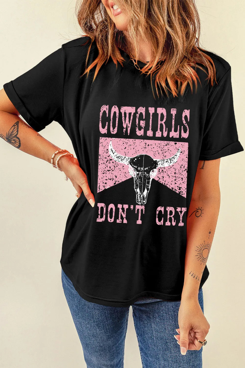 Cowgirls Round Neck Short Sleeve Tee