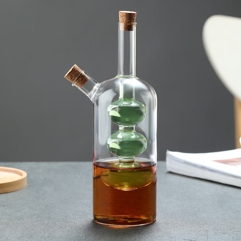 Double-layer 2-in-1 Glass Bottles - Oil, Vinegar, Sauce Bottles