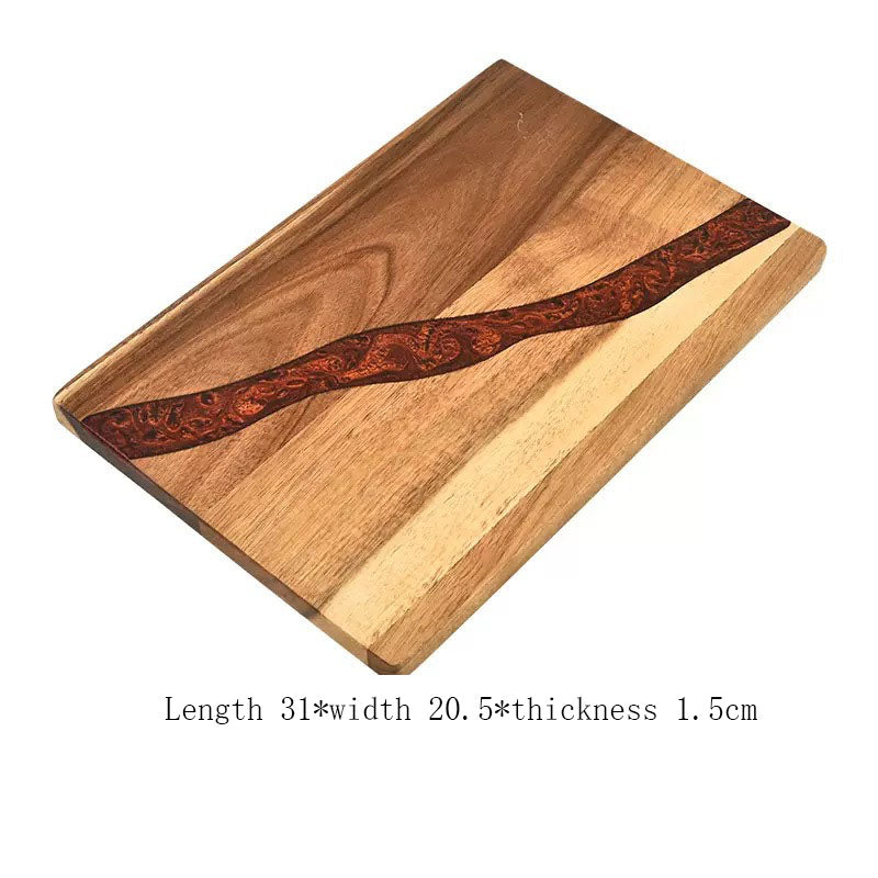 Heavy Duty Serving Tray Chopping Board With Ocean Wave  Epoxy Resin Wood Cutting Board