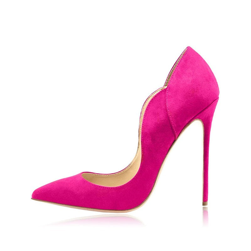Suede Pointed Toe Shallow Mouth High Heels