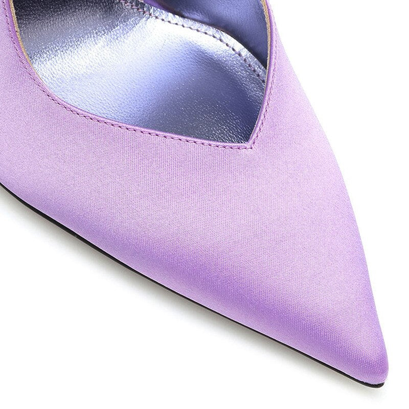 Lace-Up Rome Silk Pointed Toe High Heels